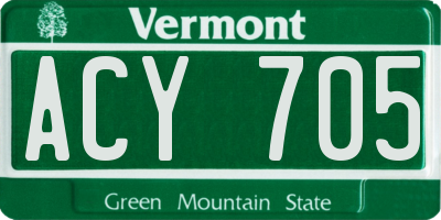 VT license plate ACY705