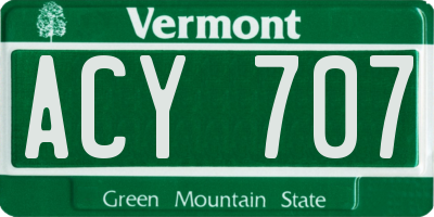 VT license plate ACY707