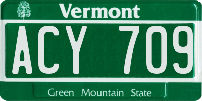 VT license plate ACY709