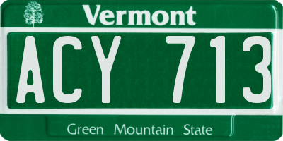 VT license plate ACY713