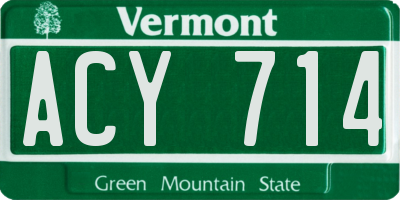 VT license plate ACY714