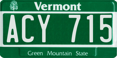 VT license plate ACY715