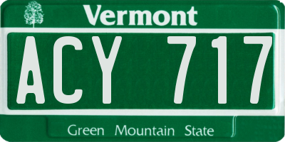 VT license plate ACY717