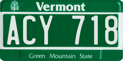 VT license plate ACY718