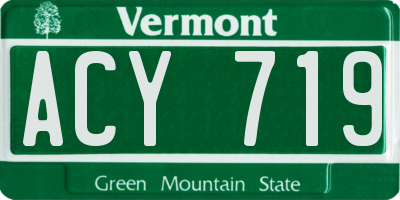 VT license plate ACY719