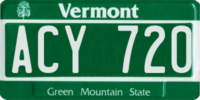 VT license plate ACY720