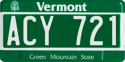 VT license plate ACY721