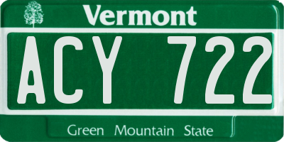 VT license plate ACY722