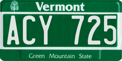 VT license plate ACY725
