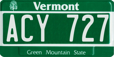 VT license plate ACY727