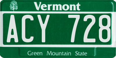 VT license plate ACY728