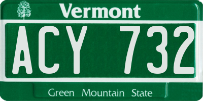 VT license plate ACY732