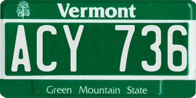 VT license plate ACY736
