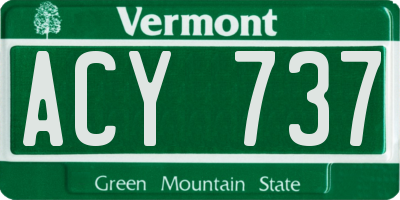 VT license plate ACY737
