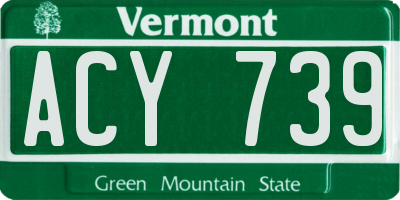 VT license plate ACY739