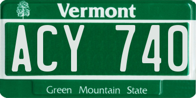 VT license plate ACY740