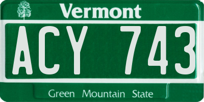 VT license plate ACY743