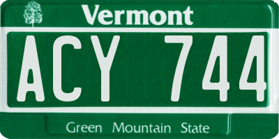 VT license plate ACY744