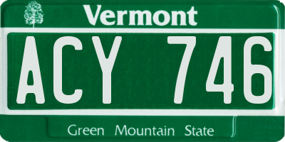 VT license plate ACY746