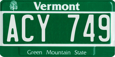 VT license plate ACY749