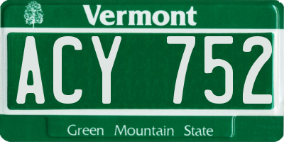 VT license plate ACY752