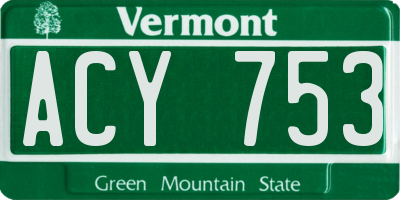 VT license plate ACY753