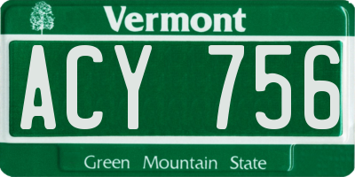 VT license plate ACY756