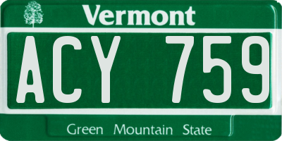 VT license plate ACY759