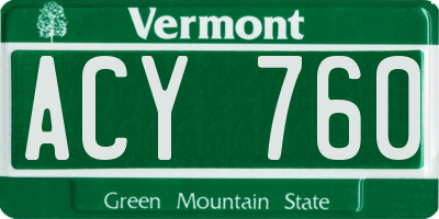 VT license plate ACY760