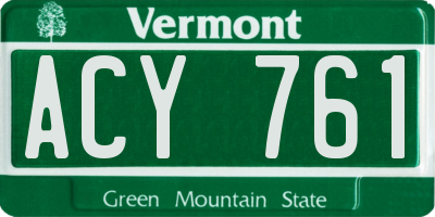 VT license plate ACY761