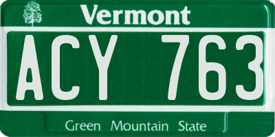 VT license plate ACY763