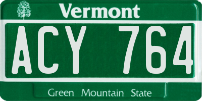 VT license plate ACY764