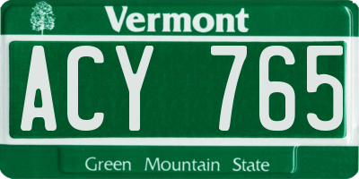 VT license plate ACY765