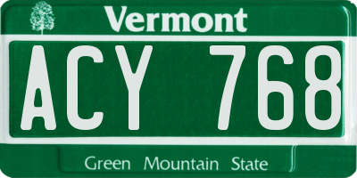 VT license plate ACY768