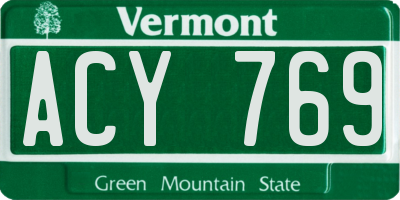VT license plate ACY769