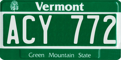 VT license plate ACY772