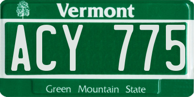 VT license plate ACY775