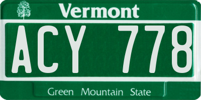VT license plate ACY778