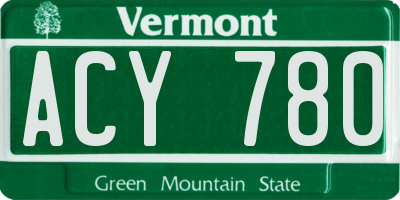 VT license plate ACY780