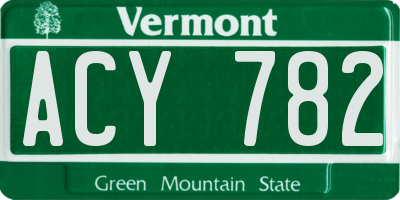 VT license plate ACY782