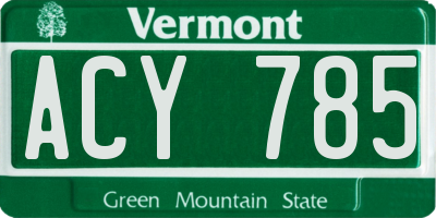 VT license plate ACY785
