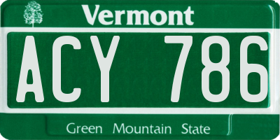VT license plate ACY786