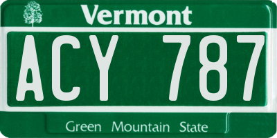 VT license plate ACY787