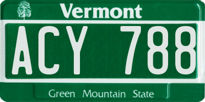 VT license plate ACY788