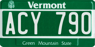 VT license plate ACY790