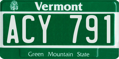 VT license plate ACY791
