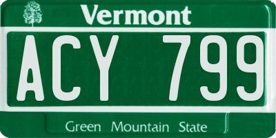 VT license plate ACY799