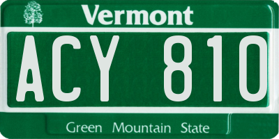 VT license plate ACY810
