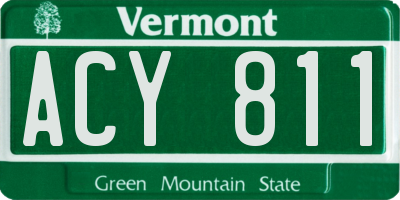 VT license plate ACY811
