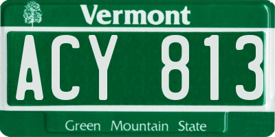 VT license plate ACY813
